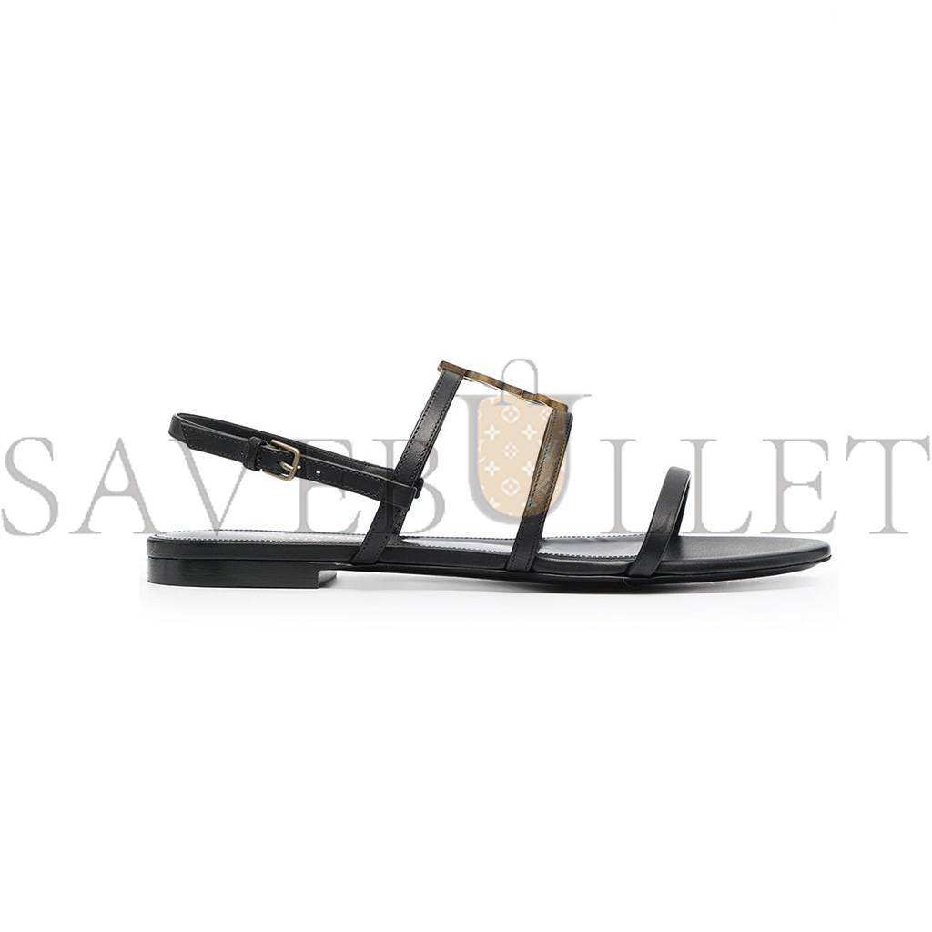 y*l Sa**t Lau*nt cassandra monogram flat sandals 739061bdatt1000